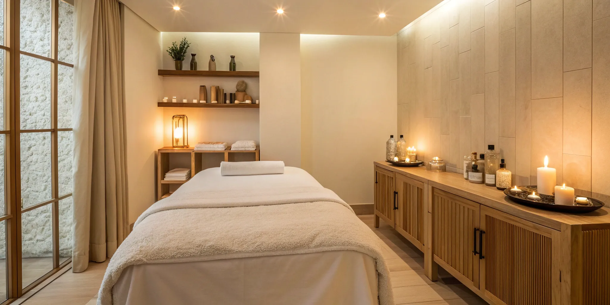 A serene treatment room prepared for a microneedling or RF microneedling procedure.