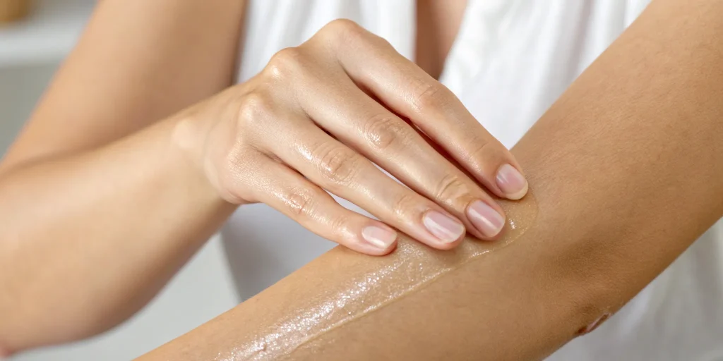 Microneedling before and after results on a surgical scar.