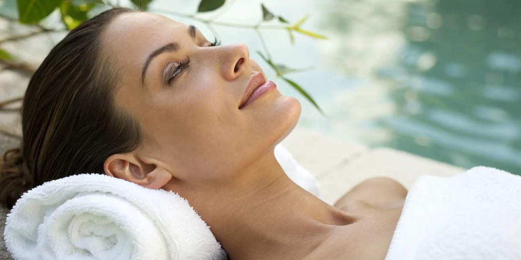 Woman with clear, glowing skin after laser treatment for broken capillaries.