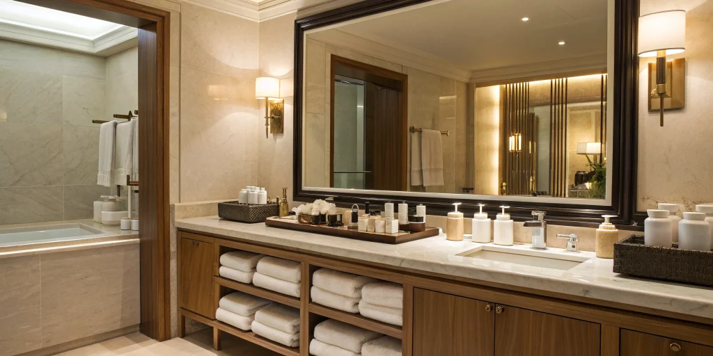 A collection of the best anti-wrinkle treatment products on a bathroom vanity for review.