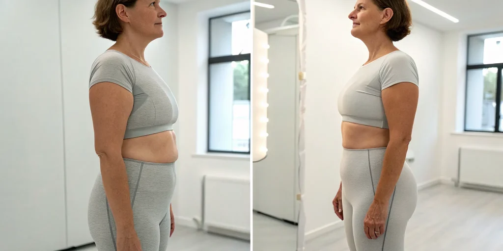 A woman's before and after results prove non-surgical fat reduction does work.